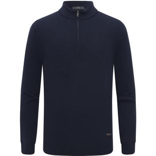 EMZ鄂尔多斯【100%丝光澳毛】25秋冬立领半拉链抑菌针织衫毛衣男