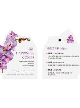 蝴蝶兰异形吊牌花艺养护吊卡蝴蝶兰盆栽装饰小挂件绿植年宵花卡片