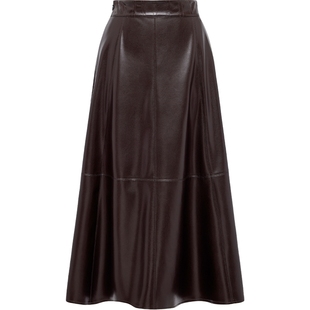 EP雅莹2025新款女装 奶霜蛋白皮质感A字裙通勤PU皮裙半身裙3402A