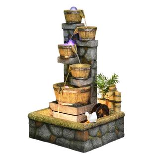 假山流水陶罐喷泉生财风水轮室内阳台庭院养鱼池循环水缸造景摆件