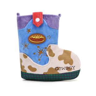 VANWALK牛仔系列 复古靴子包公仔包女礼物斜挎包新款毛绒单肩小包