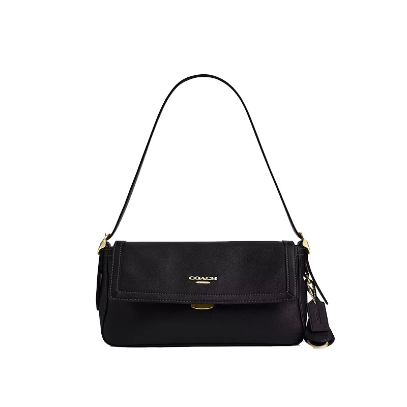 COACH/蔻驰官方奥莱款 Etta女士中号皮革单肩手提包翻盖包CFK02