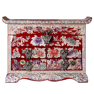 锦贝传说多层大容量首饰盒木质螺钿漆器结婚礼物手饰盒复古收纳盒