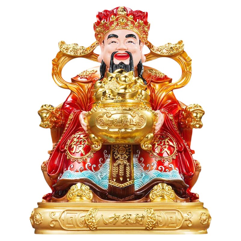 2026年新款仿铜彩八方来财文财神爷摆件家用请财神像佛像供奉客厅