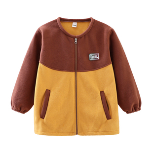 2025新儿童罩衣秋冬外穿洋气校服外套加绒防脏画画衣羽绒服罩衫女