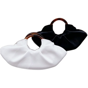 UGALS2023法式仙女复古褶皱大容量云朵包饺子包牛角包手拿手挽包