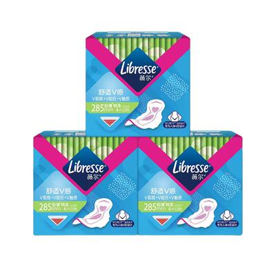 Libresse薇尔卫生巾舒适V感极薄棉柔285mm加长日用精品装包邮