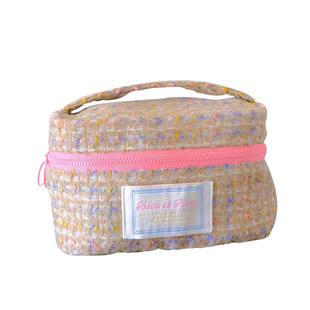 BLEU et ROSE【盒子包】原创毛呢可爱化妆包手提收纳袋立体帆布包