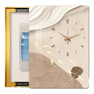 时来运转电表箱装饰画竖版奶油风遮挡配电箱总开关盒挂画2026新款