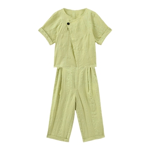 JNBYHOME江南布衣夏棉麻家居服睡衣柔软舒适透气女亲子HN316D580