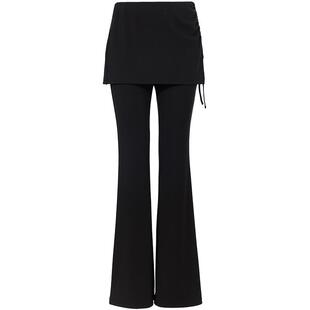 ONLY2026春季新款假两件腰侧交叉绑带舒适喇叭裙裤长裤休闲裤女