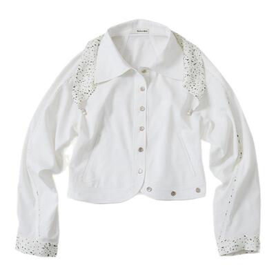 Medium Well 2026春夏新款波点廓形收腰短款衬衫女休闲百搭衬衫