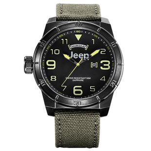 jeep手表男吉普户外运动帆布带防水男士夜光石英表官方正品JPW604