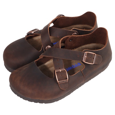 東园物作交叉搭扣日系软木女鞋