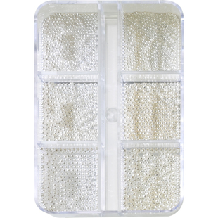 高亮迷你混装大小珍珠饰品日式美甲立体指甲配白色米黄珠子不脱皮