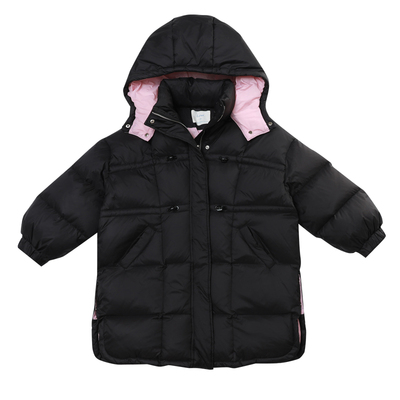 女童羽绒服中长款连帽保暖外套