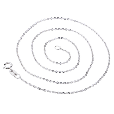 18k金项链女款针式可调节穿珠万能链镀金链o字链AU750细款K金素链