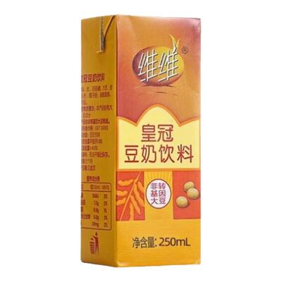 皇冠豆奶饮料250ml*24盒咖啡伴侣植物奶早餐奶豆浆豆乳超市同款