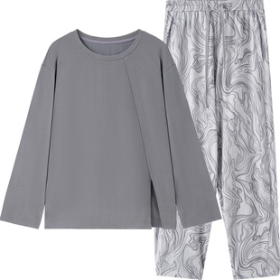 淳度睡衣女春款纯棉长袖套头高级简约漂亮出门可外穿家居服套装