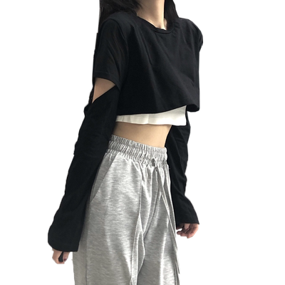 欧美爵士舞两件长袖甜辣风