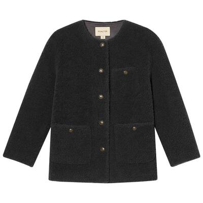 诗篇专选羊毛颗粒绒圆领减龄学院风羊羔毛短外套2025冬款