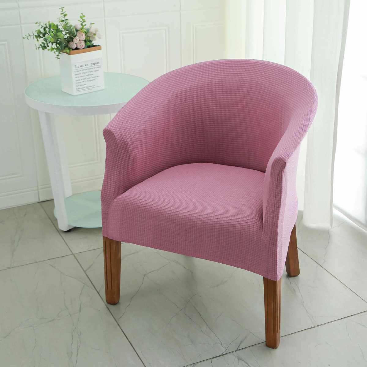 加厚通用椅子套宾馆酒店万能连体罩家用圆弧形小沙发会客座椅套罩