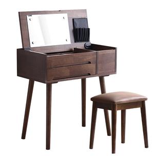 北欧实木梳妆台翻盖多功能ins风化妆台小户型简约卧室家用化妆桌