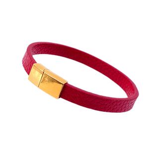 钛钢小扁扣红手绳表带皮绳手链男女简约情侣穿黄金配件半成品送胶