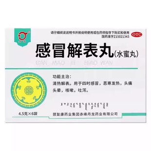 丹龙感冒解表丸6袋清热解表四时感冒恶寒发热头痛头晕咳嗽吐泻