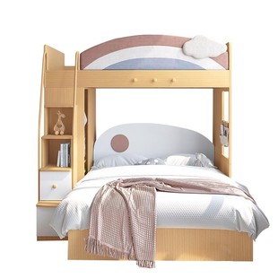 上床下空高架床多功能组合高低子母床交错式上下床带衣柜中高床