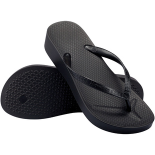 hotmarzz黑玛厚底坡跟人字拖女夏外穿防滑夹脚白色海边沙滩凉拖鞋