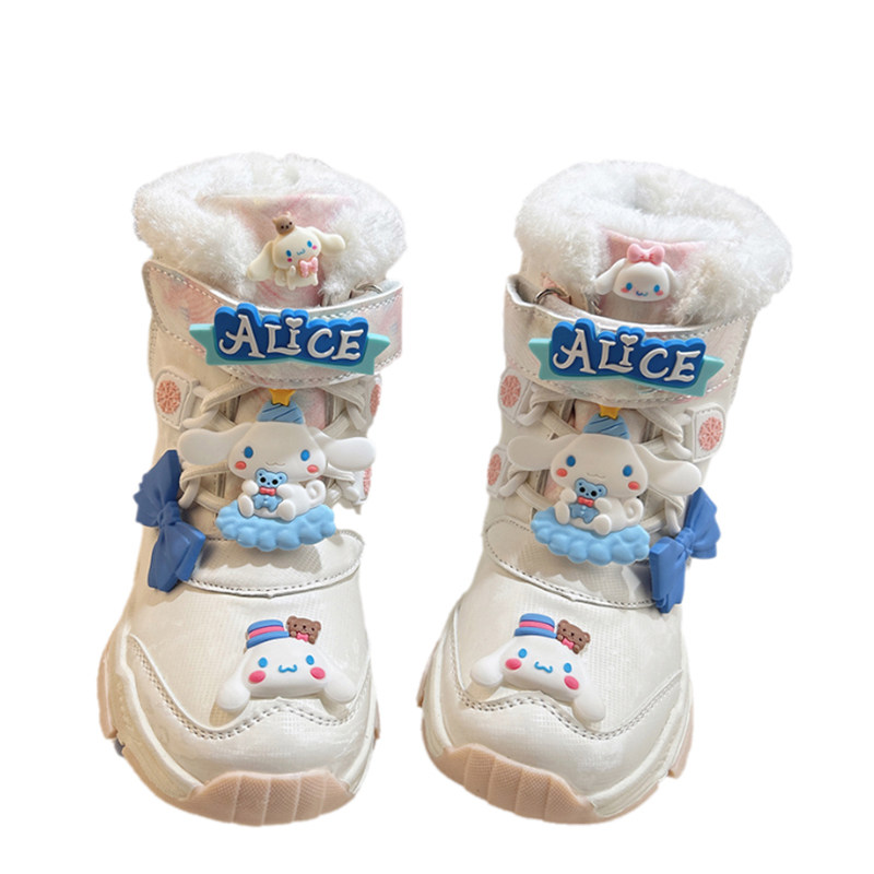 女童冬季大棉防水雪地靴软底防滑