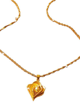 沙金海洋之心吊坠项链女款高级感