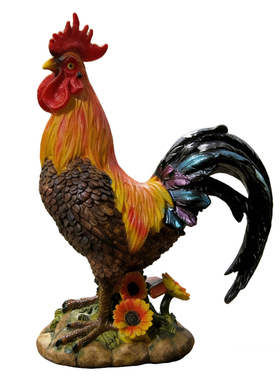 仿真大公鸡招财风水摆件生肖雕塑