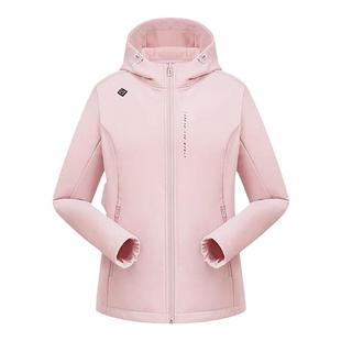 探路者软壳衣女加绒秋冬户外开衫防风徒步跑步运动男士连帽外套