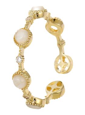 日式轻奢猫眼石戒指调节开口戒子