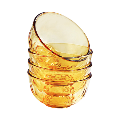 琥珀色耐高温高硼硅玻璃碗盘套装