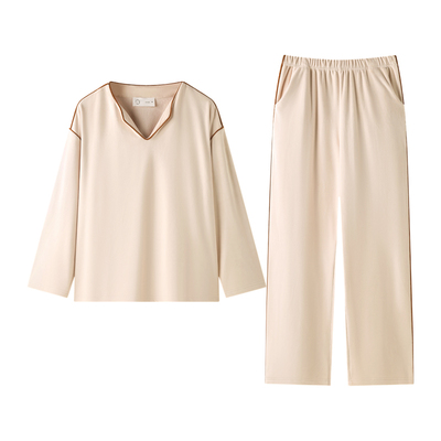 曼系“素颜套装海岛绒女睡衣薄绒