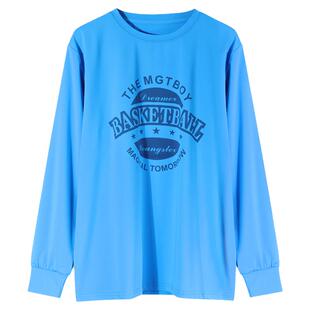 胖男童t恤长袖薄款宽松中大童初中生运动速干衣青少年男孩投篮服