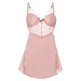 「LA」浮生若梦* 新款吊带蕾丝蝴蝶结薄款睡衣网纱显瘦纯欲女睡裙