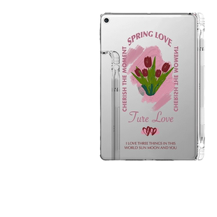 原创ipadair4保护套带笔槽2021透明pro11郁金香8无盖mini6防摔壳5