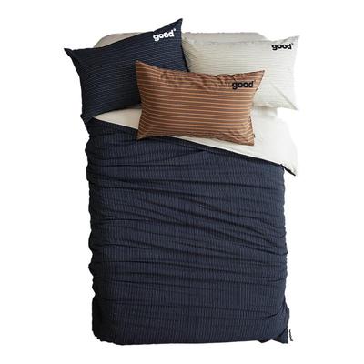 美好商店at home四件套{黑色晚安}100全棉家纺床品色织水洗棉条纹