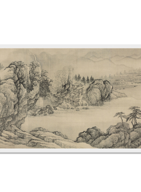 王翚溪山行旅图高清微喷国画