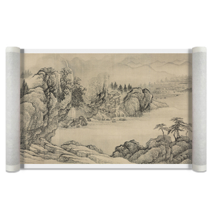 清 王翚 溪山行旅图 山水画 长卷国画高清微喷复制风景装饰画临摹