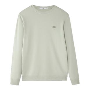 HLA/海澜之家休闲长袖T恤2025秋新款圆领微弹立体提花打底衫男