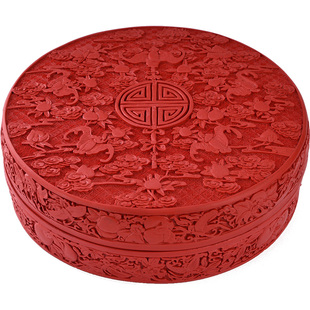 扬州漆器糖果首饰大捧盒特色餐饮工艺品剔红雕漆生日结婚礼物包邮