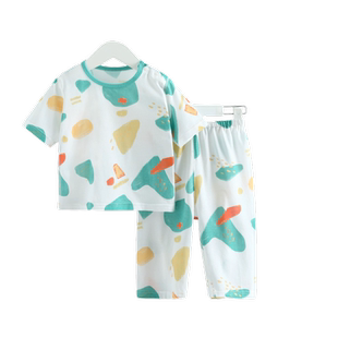 【桉树纤维】齐齐熊宝宝睡衣薄儿童睡衣套装夏季空调服男童家居服
