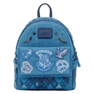 Loungefly哈利波特霍格沃茨学院校徽正版周边双肩包牛仔迷你背包