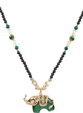 鸿澜长款玛瑙项链配饰挂件女