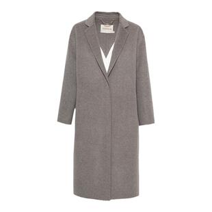 TENGS滕氏女装秋冬新款精品绵羊毛羊绒双面毛呢大衣翻领暗扣百搭